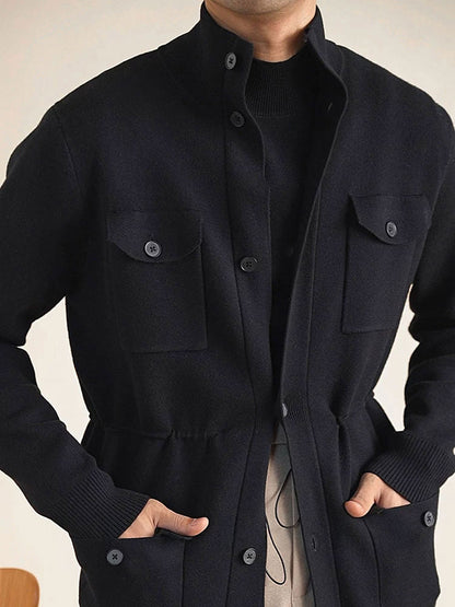 Men's Knit Hunting Stand Collar Jacket - BRABION
