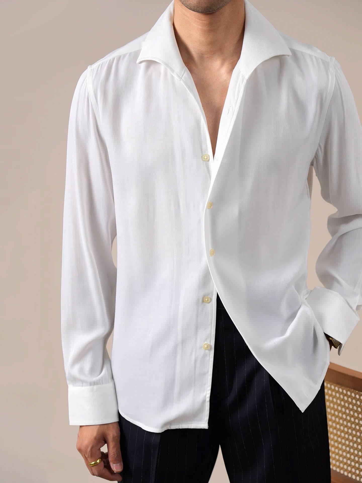 Men’s Minimalist One-Piece Collar Dress Shirt BRABION