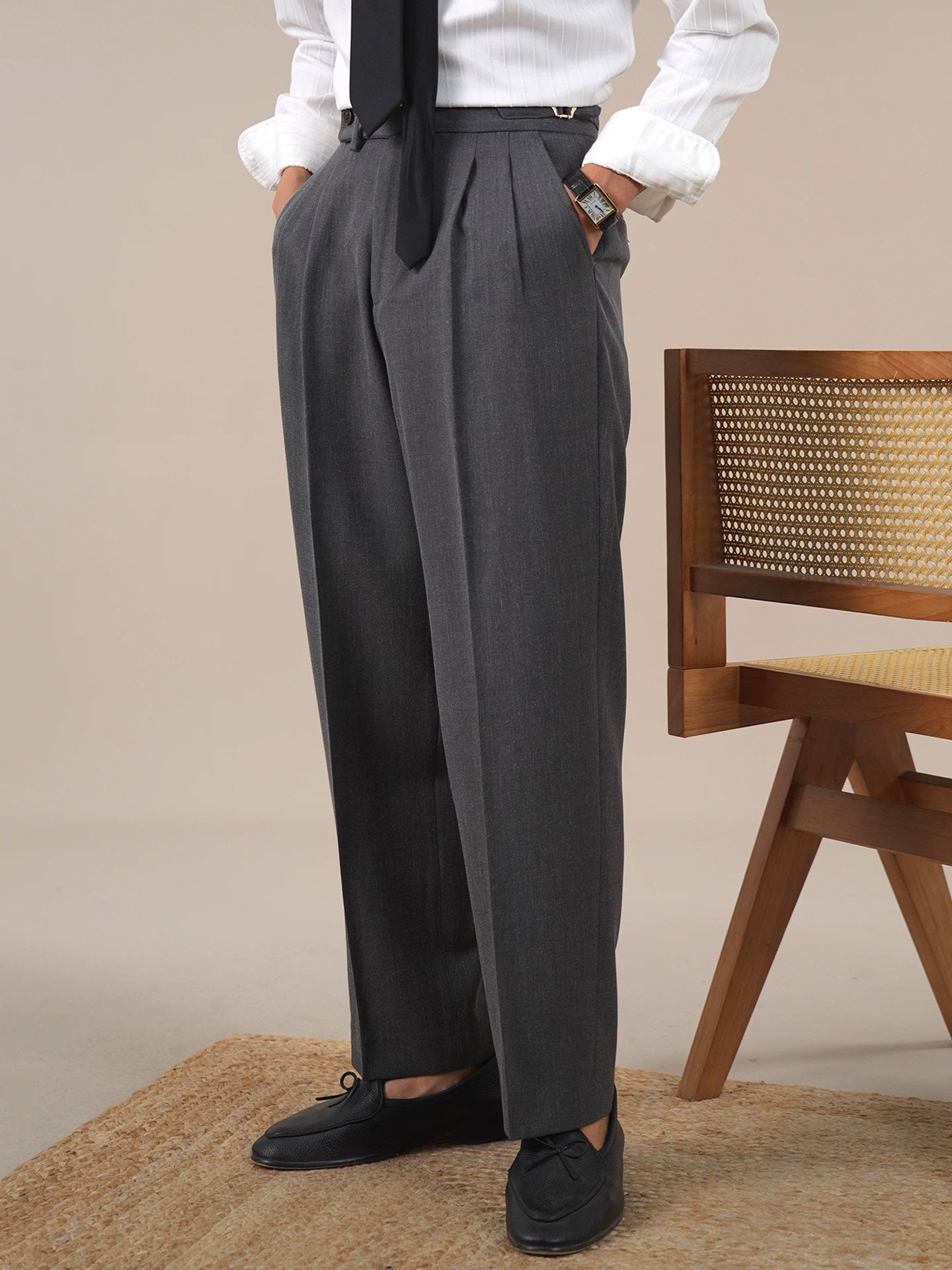 Men’s Vintage Pleated Dress Trousers BRABION