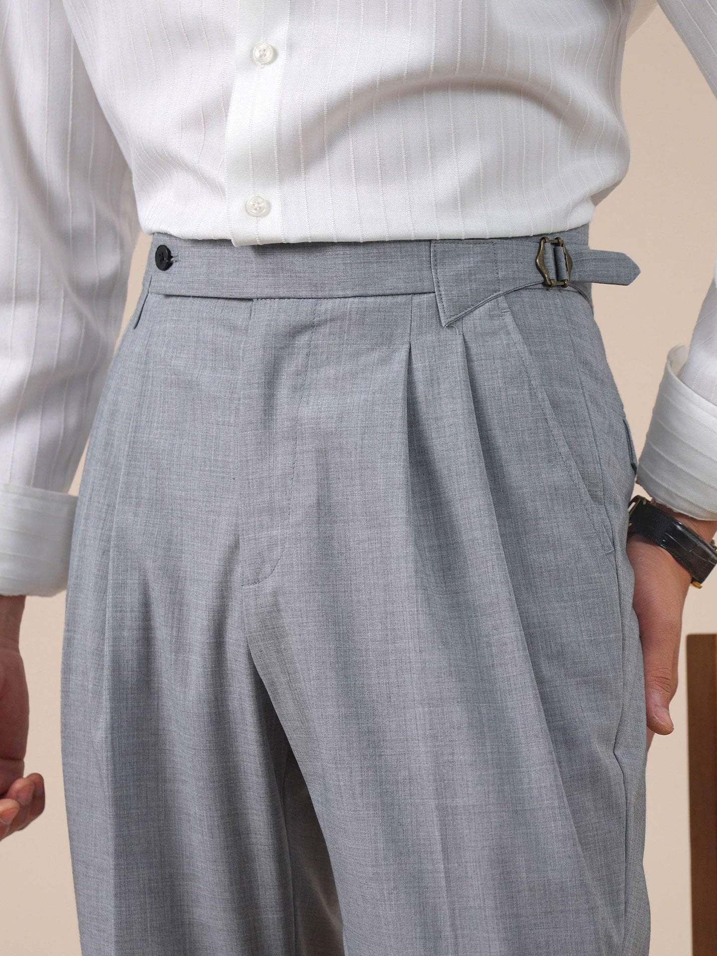 Men’s Italian Neapolitan Double-Pleat Dress Pants BRABION