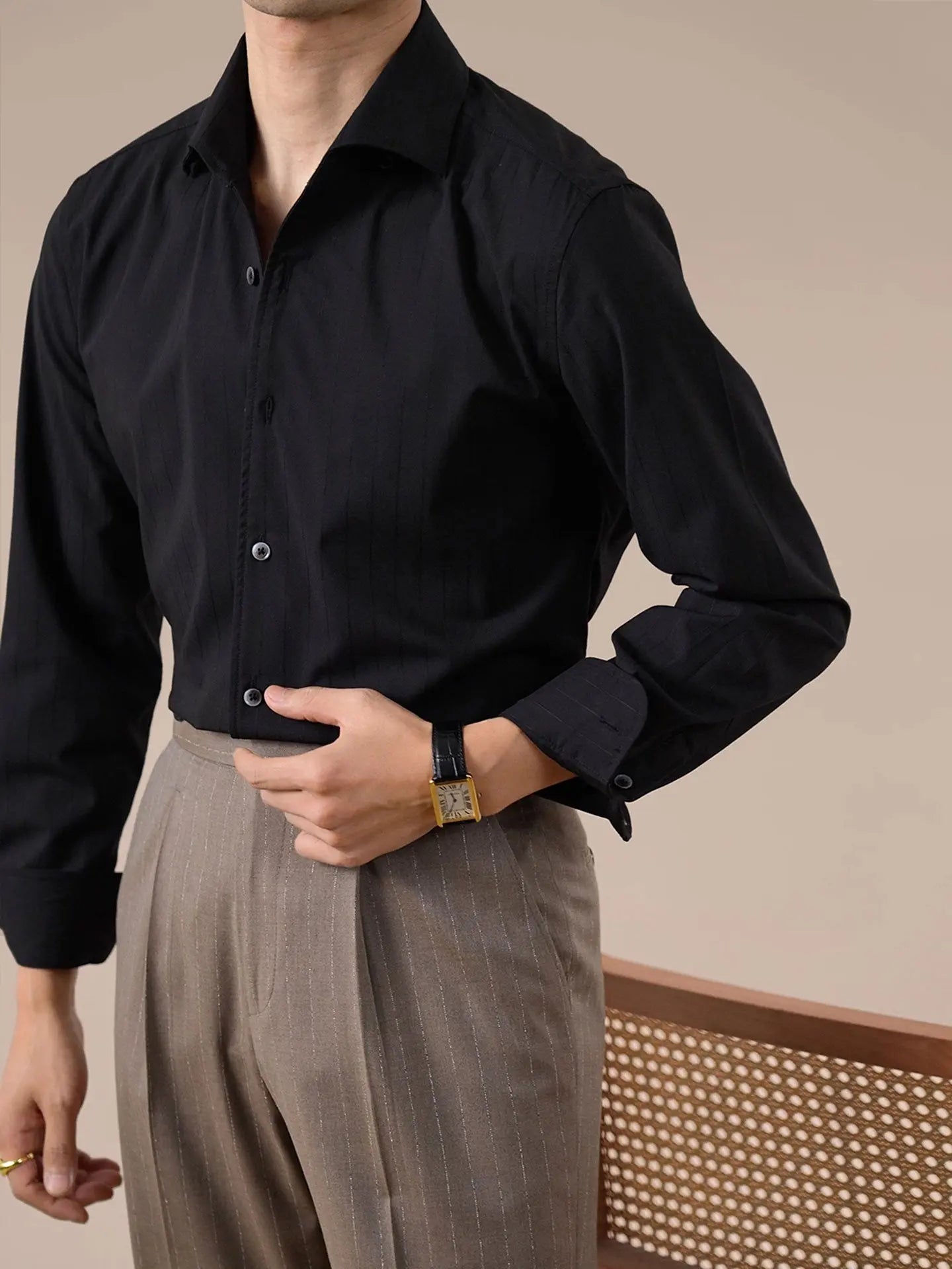Men’s Italian One-Piece Collar Dress Shirt
