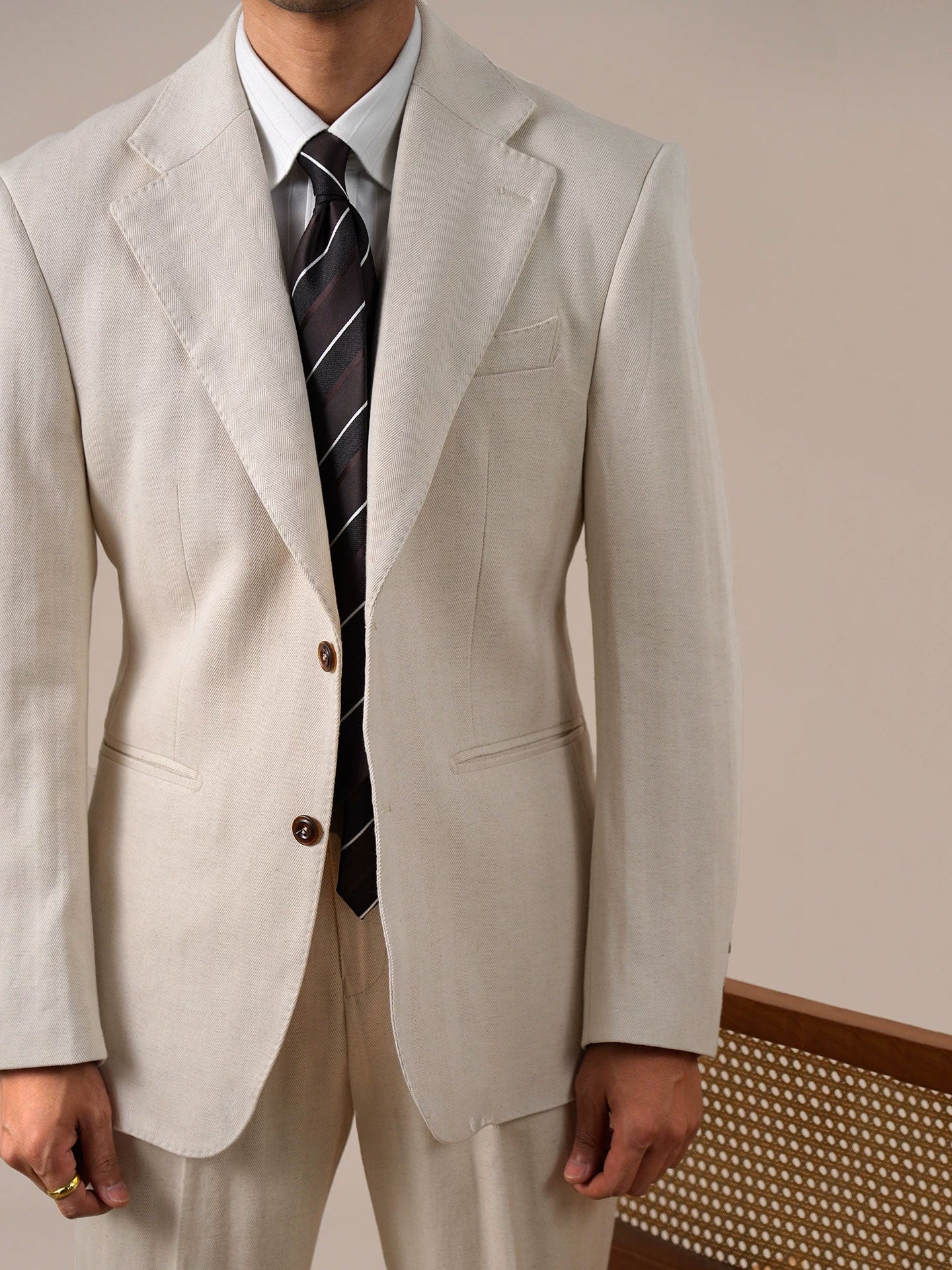 Men's Italian Single-Breasted Cotton Blazer BRABION