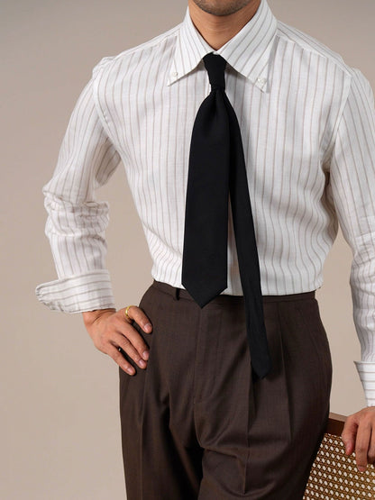 Men’s Italian Vintage Linen-Blend Long Sleeve Shirt BRABION