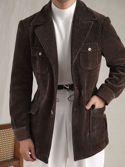Men's Italian Retro Chenille Fleece Hunting Jacket - BRABION