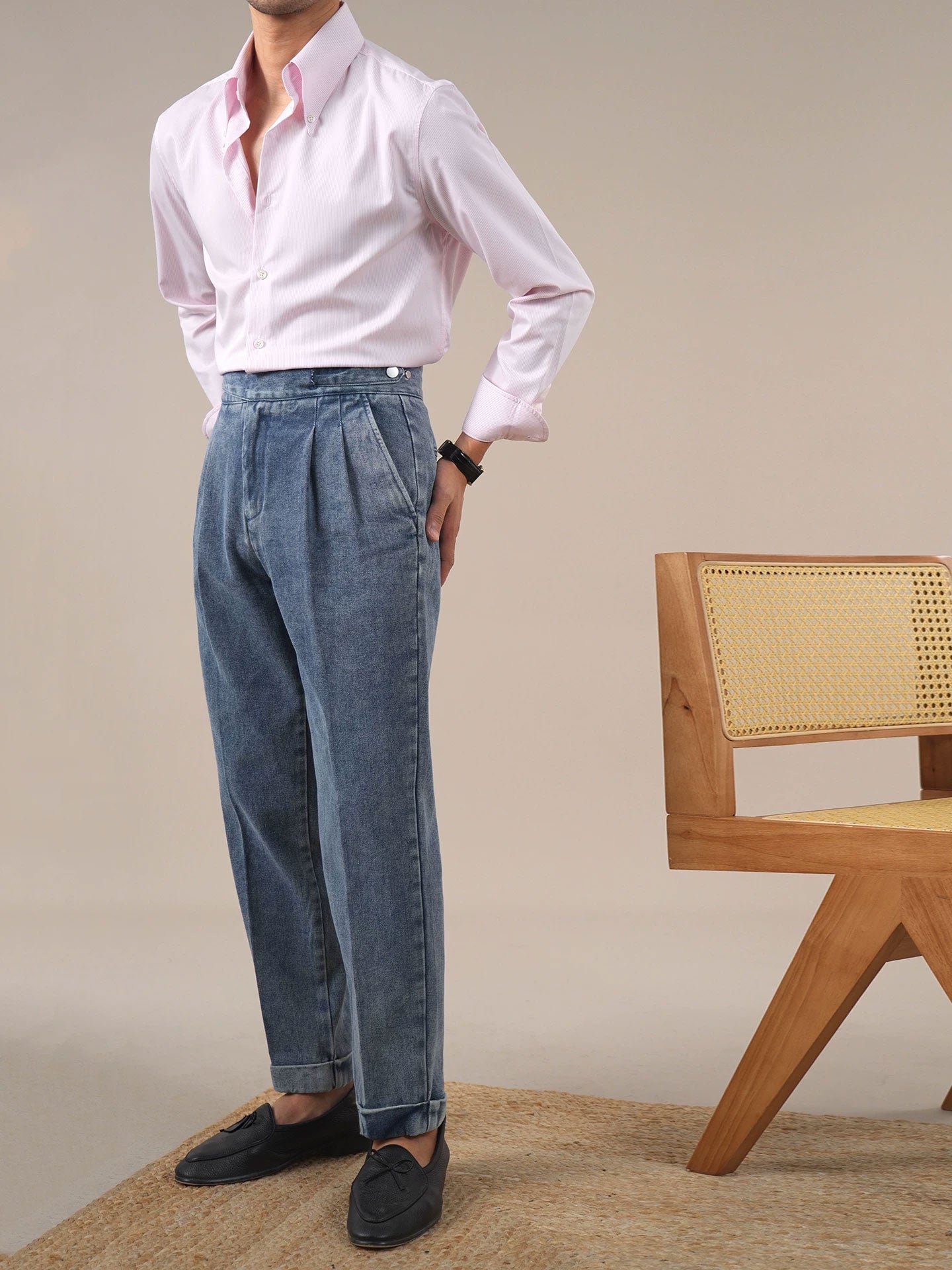 Men's Vintage Straight-Leg Denim Pants BRABION