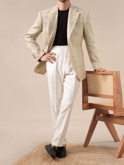 Italian-Style Half-Lined Men's Suit Jacket Notched Lapel - BRABION