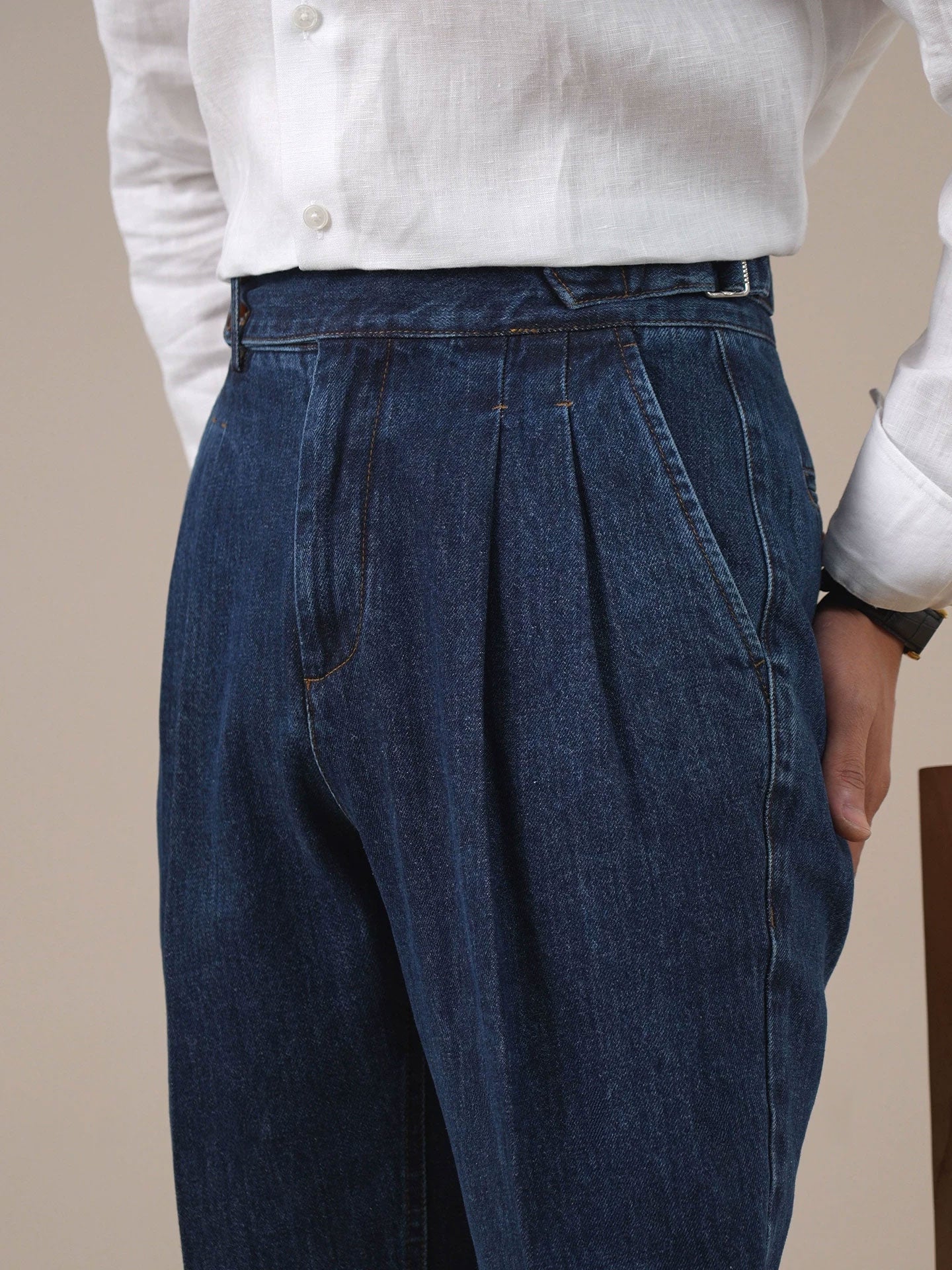 Men's Vintage High-Waist Straight-Leg Jeans - BRABION