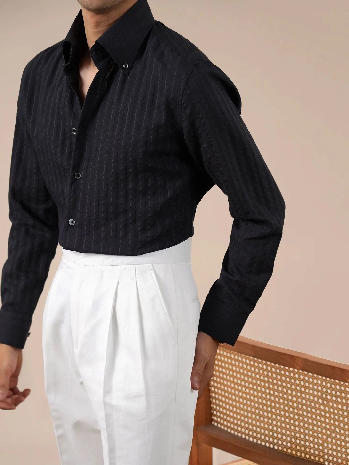 italian collar dress shirt Sky Blue High Italian Collar Men Shirt in Tall Neck Vintage Blouse Stiff Extreme Cutaway Collar Shirt Cotton Shirt