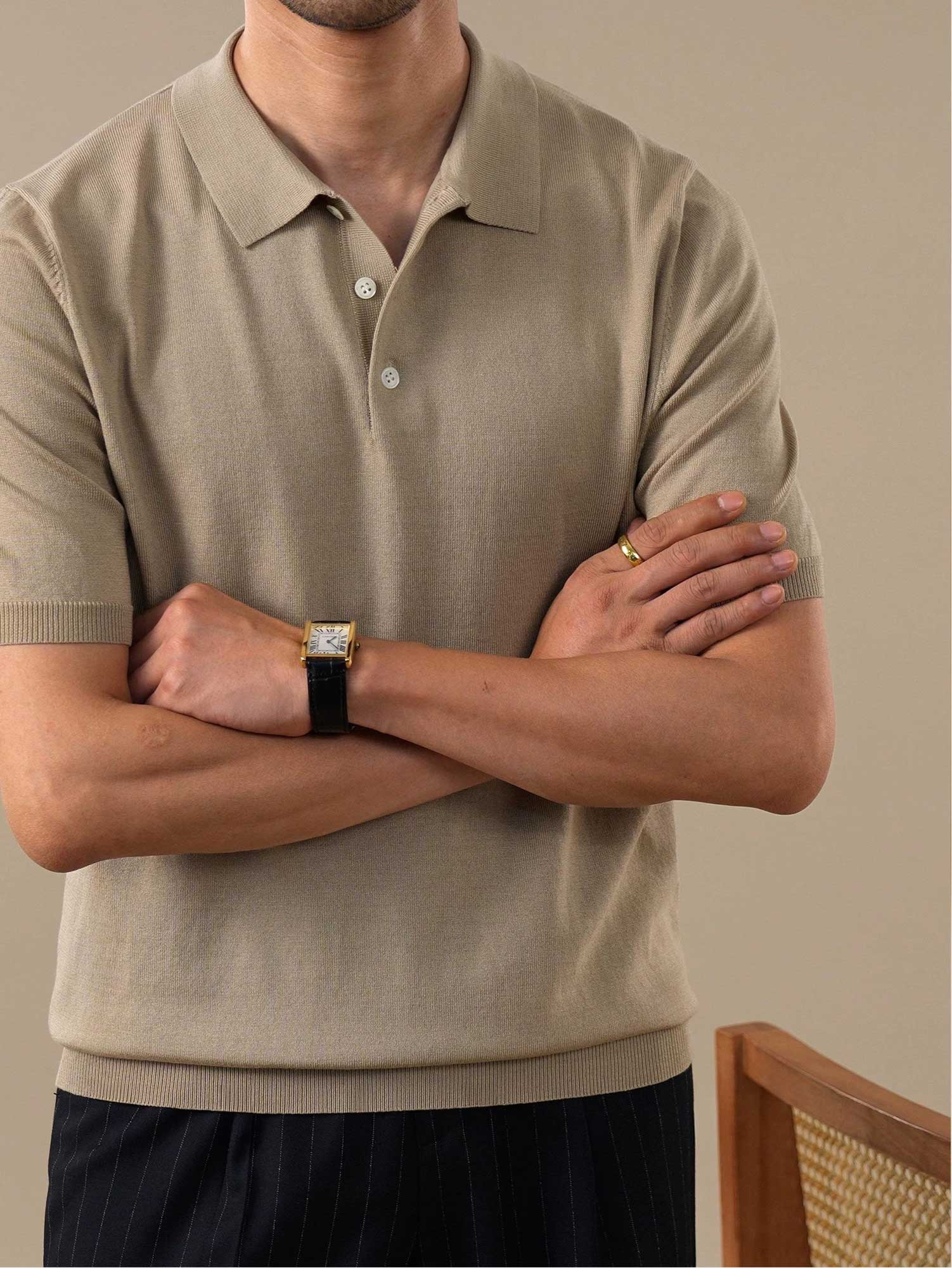Men’s Italian-Style Lenzing Lyocell Knit Polo Shirt BRABION