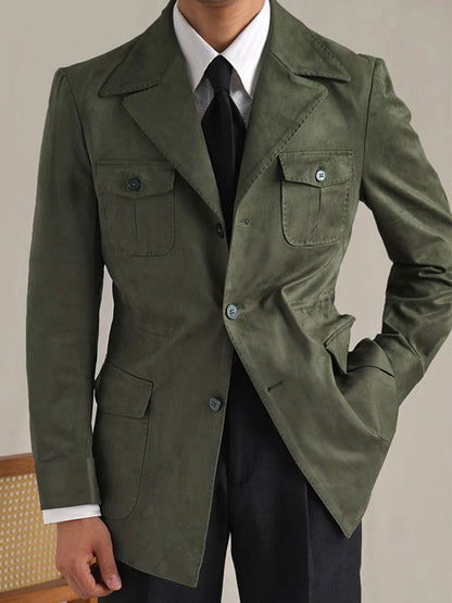 Men's Suede Italian Hunting Jacket - BRABION