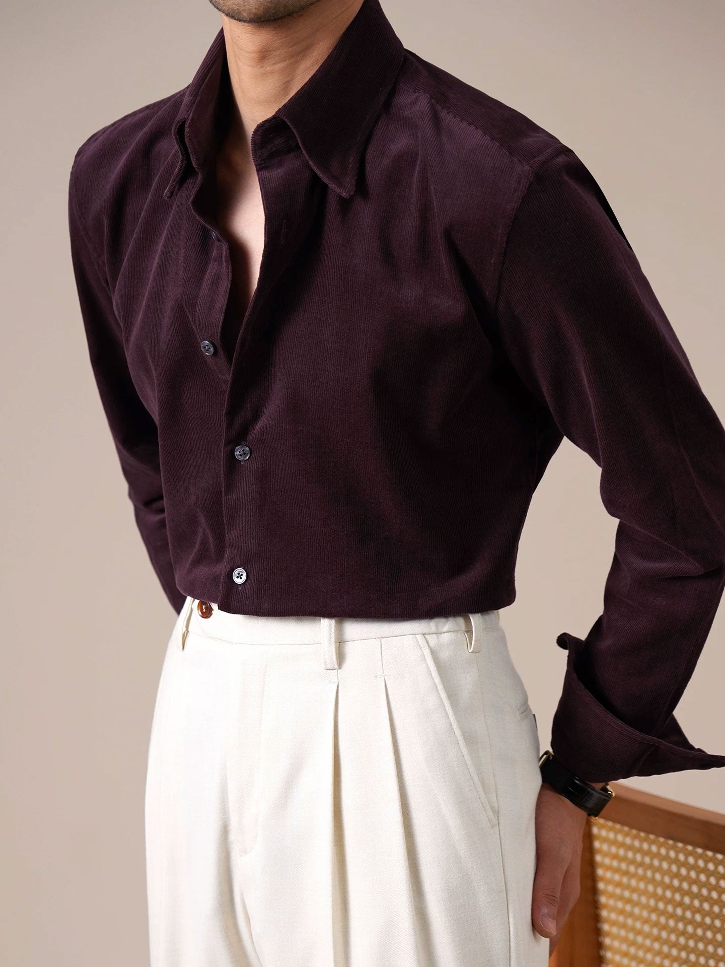Men’s Italian-Style Corduroy Shirt—Warm Button-Down