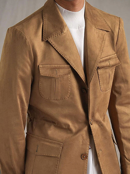 Men's Suede Italian Hunting Jacket - BRABION