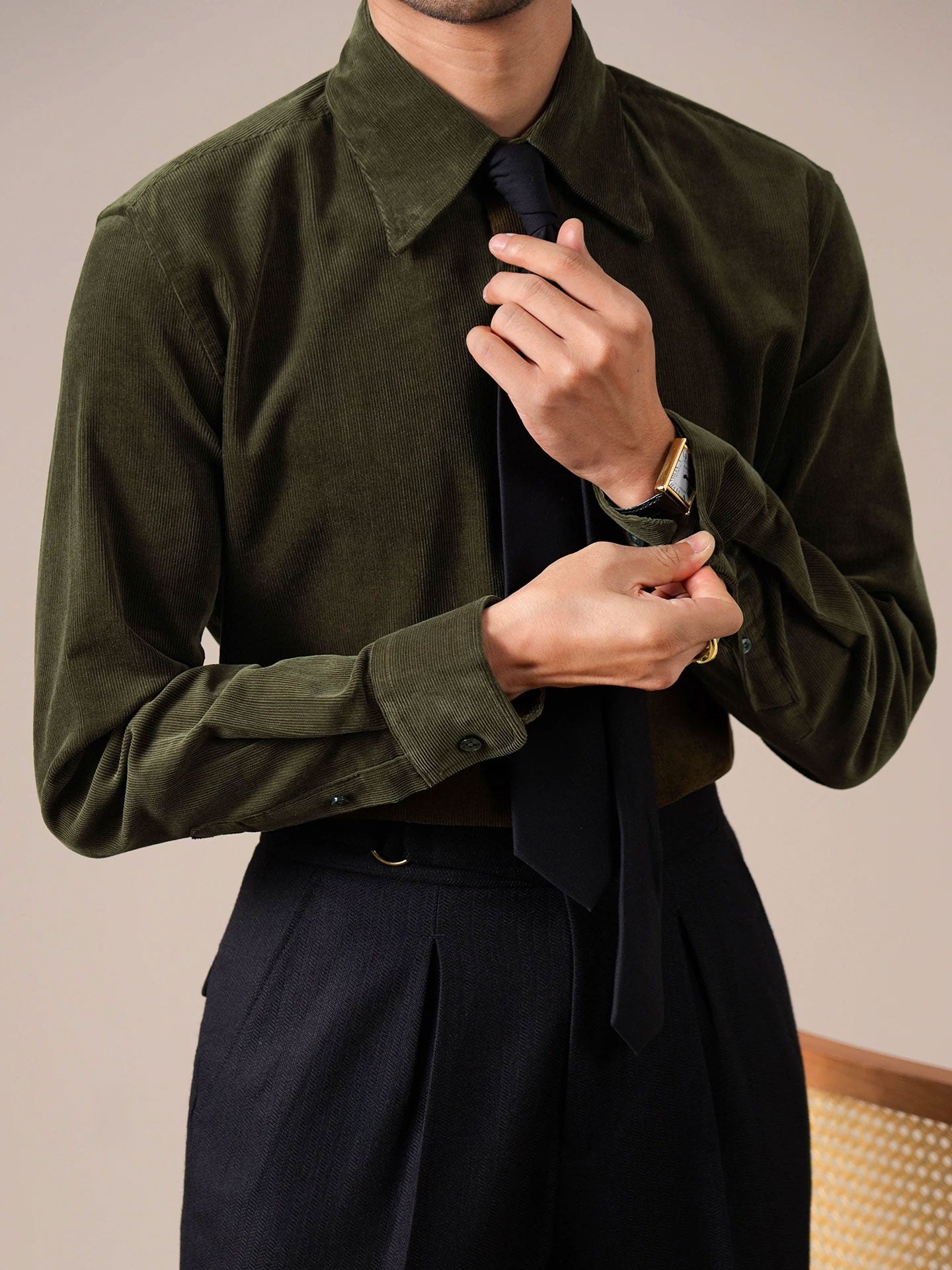 Men’s Italian-Style Corduroy Shirt—Warm Button-Down