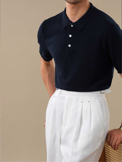 Men’s Italian-Style Lenzing Lyocell Knit Polo Shirt BRABION