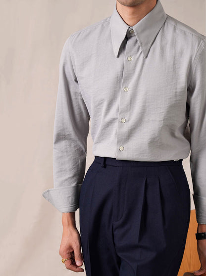 Men’s Twill Cotton Button-Down Dress Shirt - BRABION