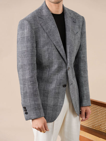 Prince Check Mens Breathable Suit Blazer - BRABION
