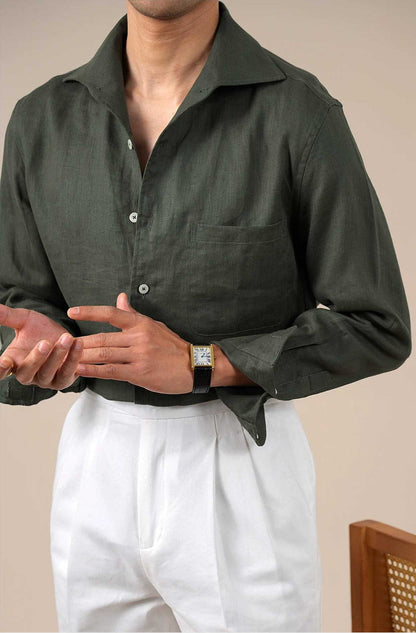 Men’s Long-Sleeve Linen Shirt BRABION