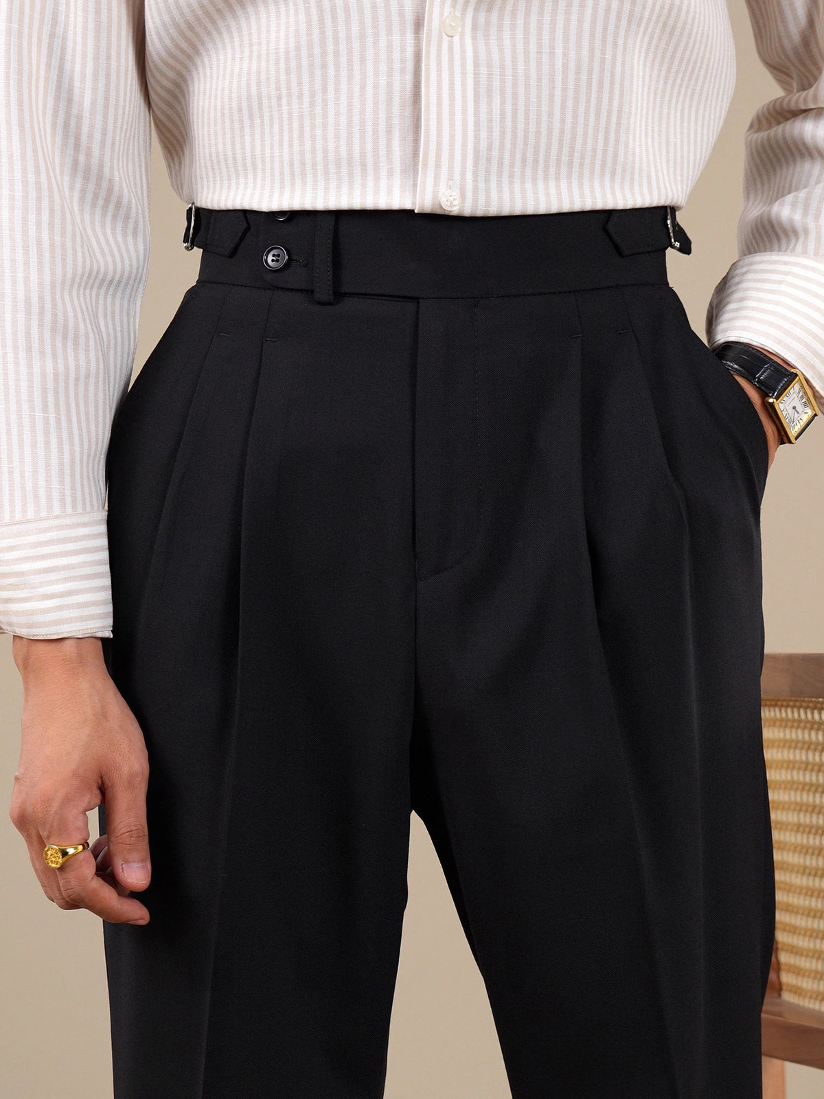 Pantaloni eleganti Napoli in misto lana