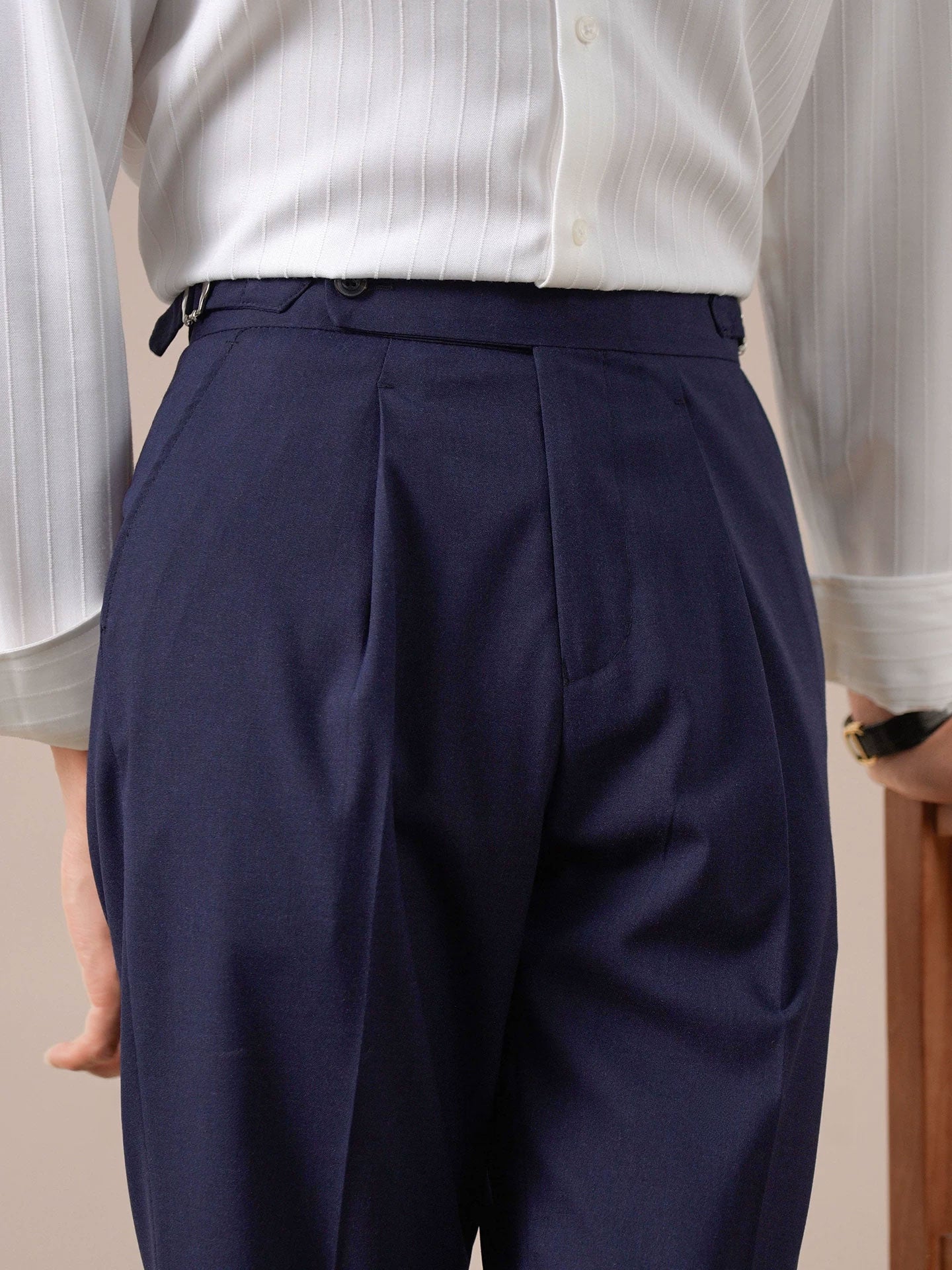 Men's Neapolitan Slim Fit Straight Leg Trousers - BRABION