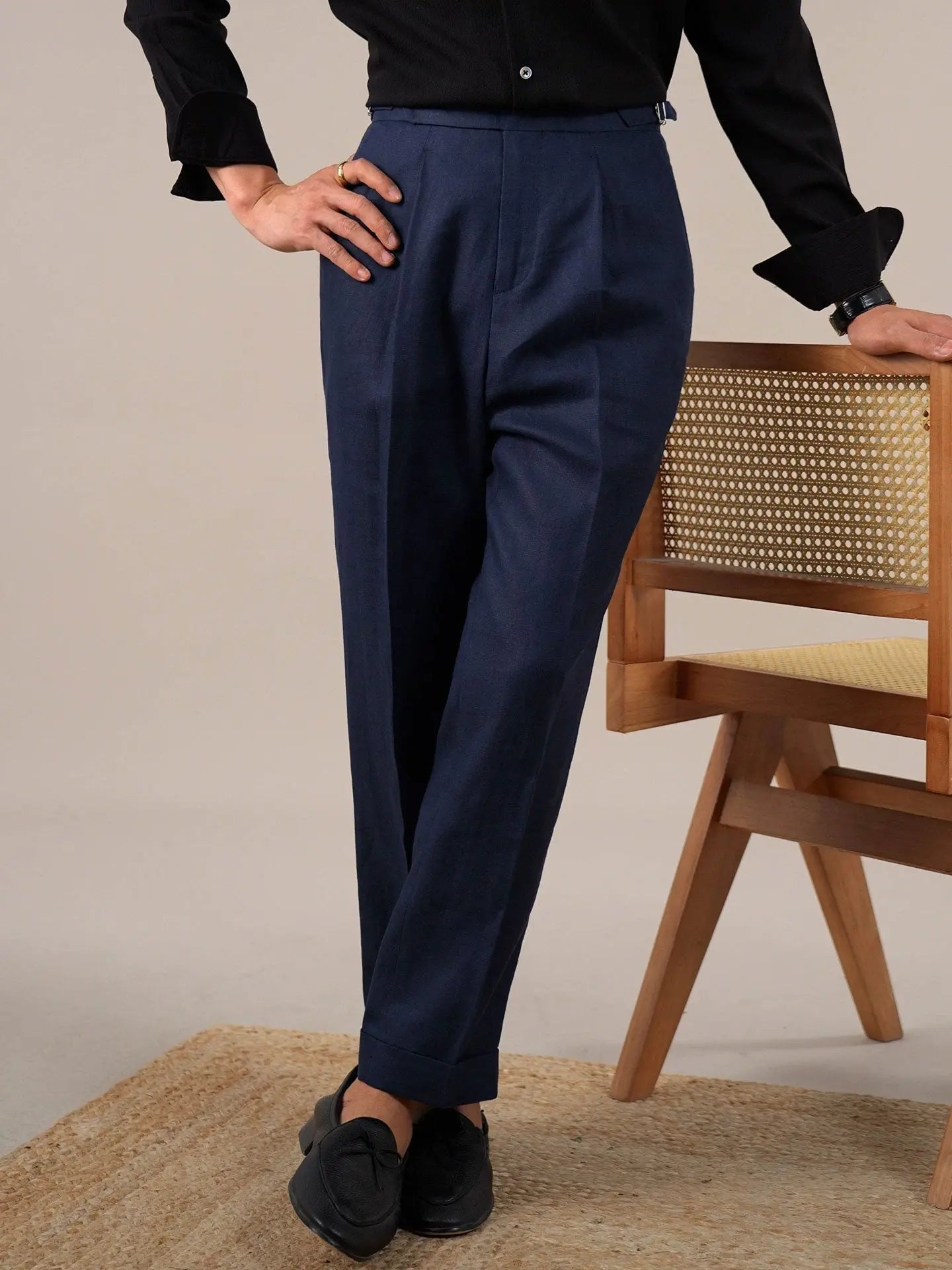Men's Linen Single-Pleat Dress Pants for Comfort – BRABION