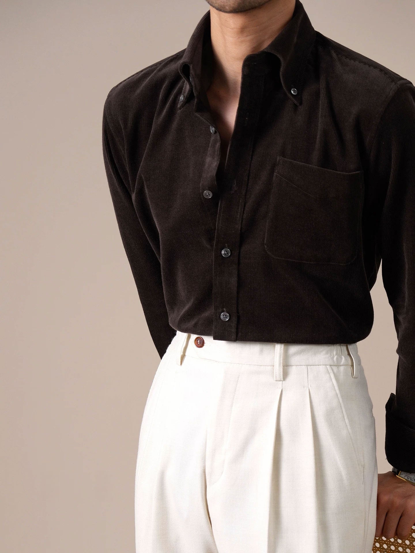 Men’s Cotton Corduroy Button-Down Shirt