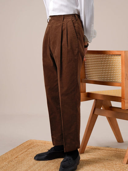 Verona Double-Pleated Men's Corduroy Trousers