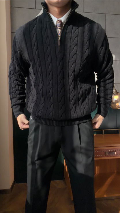 Men’s Cable Knit Half-Zip Sweater
