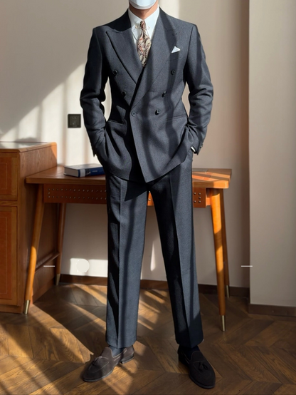 Men’s Six-Button Double-Breasted Tailored Suit