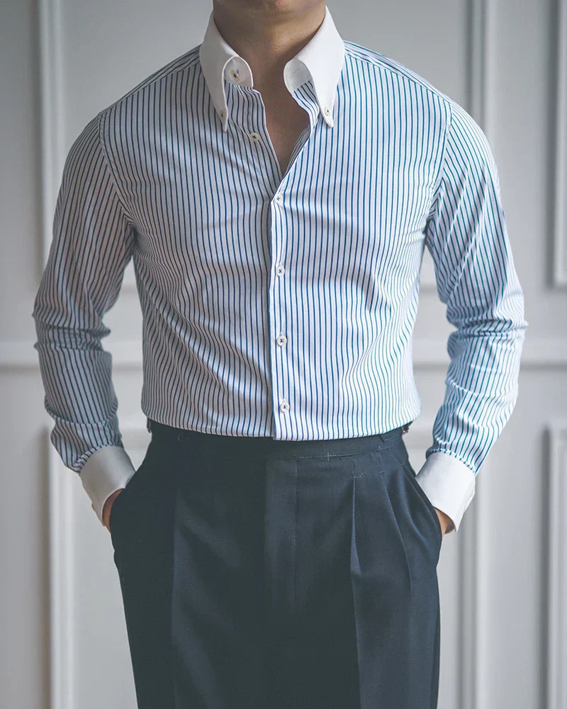 Stripped Blue Dress Shirt