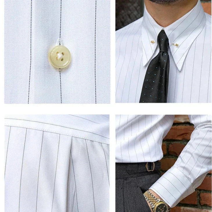 Striped Shirt with Pin