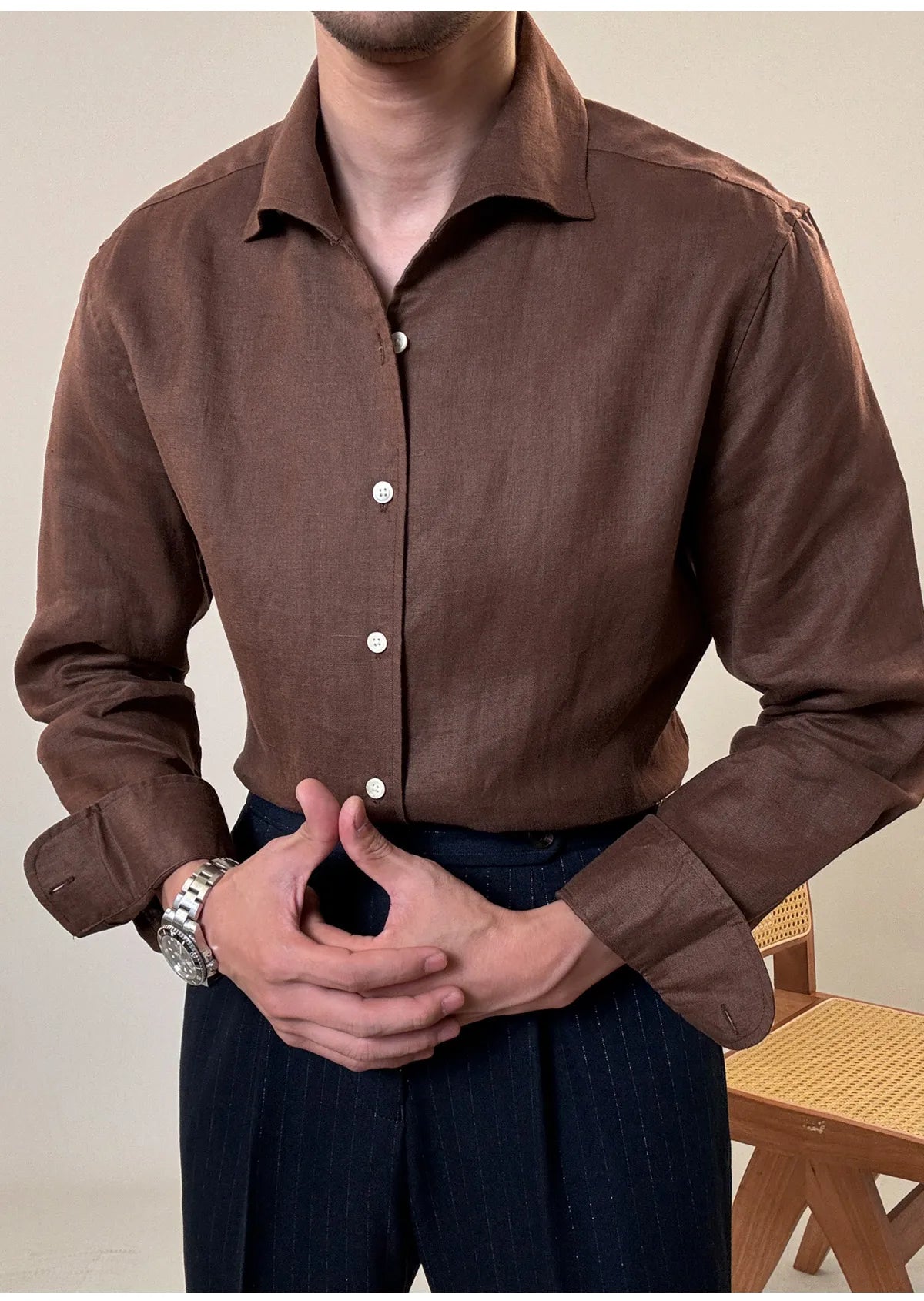 Men's Linen Dress Shirt