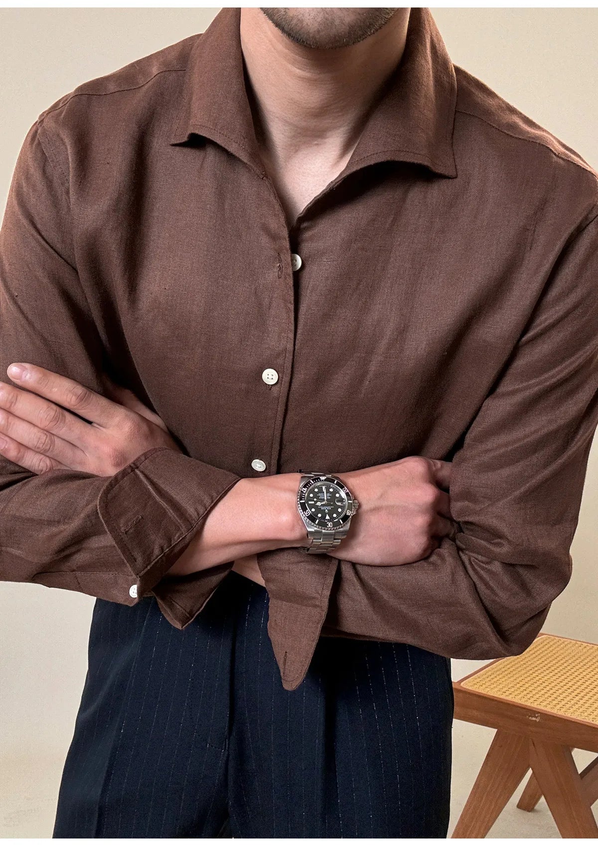 Men's Linen Dress Shirt