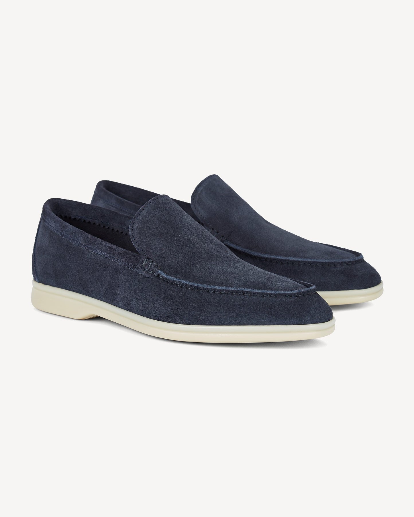 Brabion Unlined Capri Suede Loafer – Navy