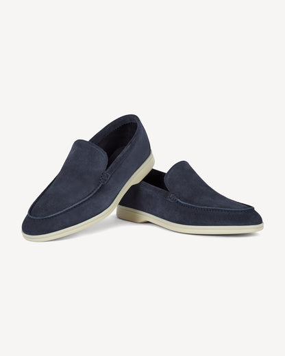 Brabion Unlined Capri Suede Loafer – Navy