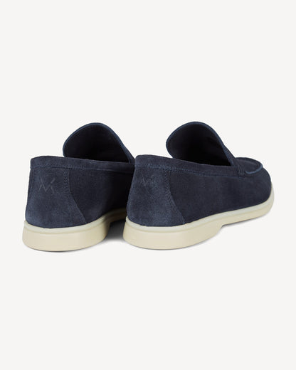 Brabion Unlined Capri Suede Loafer – Navy