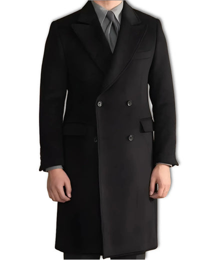 Men’s Black Wool Overcoat