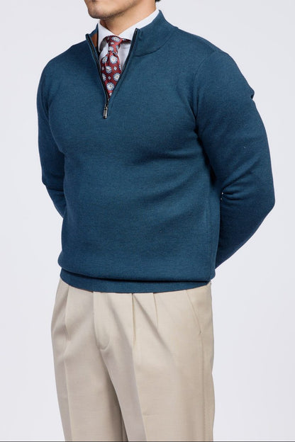 Como Strickpullover mit Viertelreißverschluss