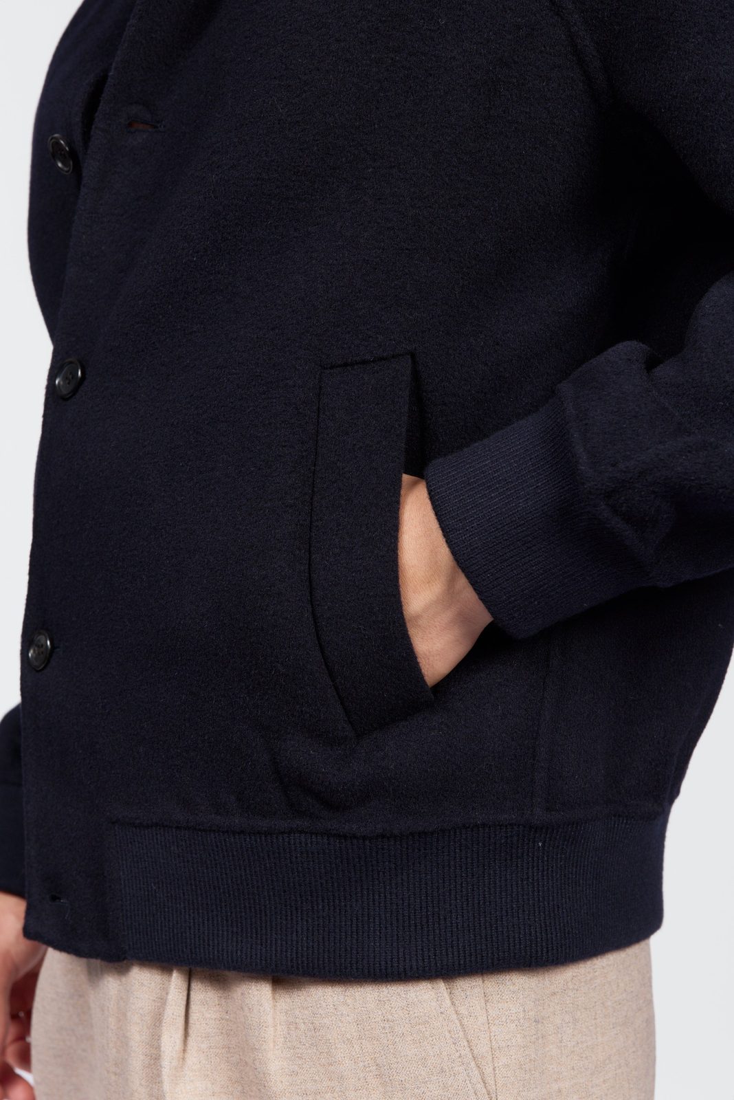 Men's Merino Wool and Cashmere Bomber Jacket