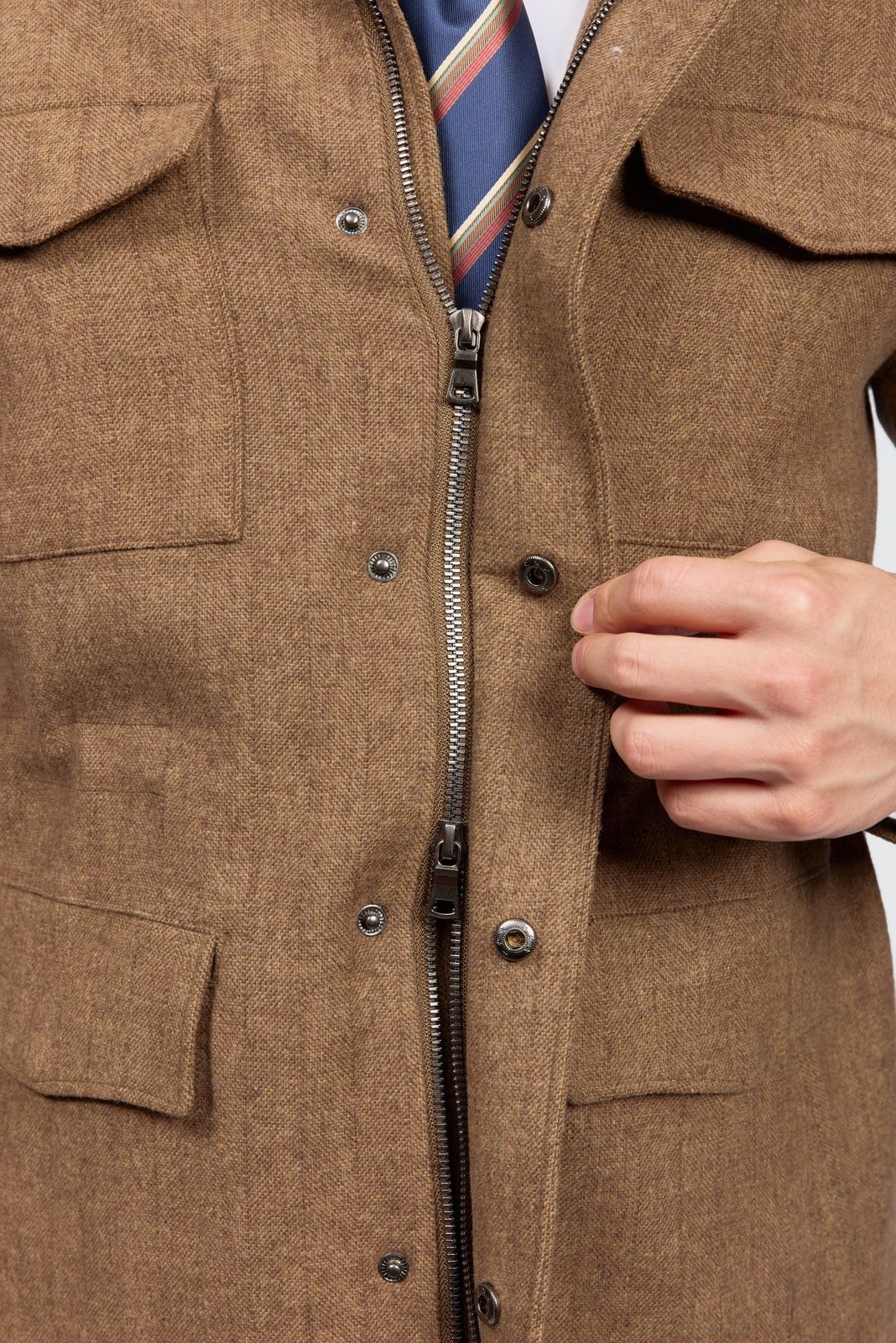 Men's Herringbone Stand Collar Jacket