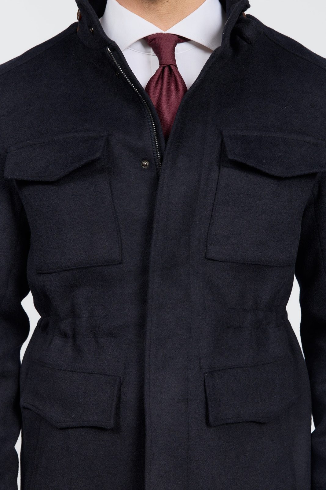 Herren-Feldsafari-Jacke aus Wolle mit 4 Taschen