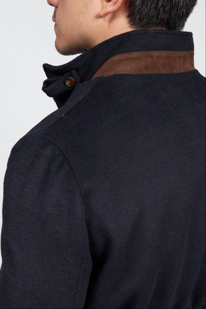 Herren-Feldsafari-Jacke aus Wolle mit 4 Taschen