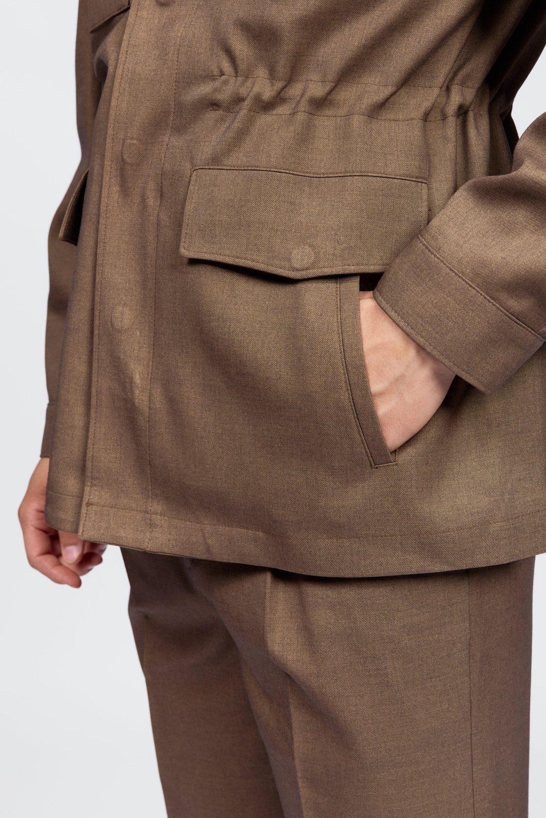 Chaqueta safari Amalfi con 4 bolsillos para hombre