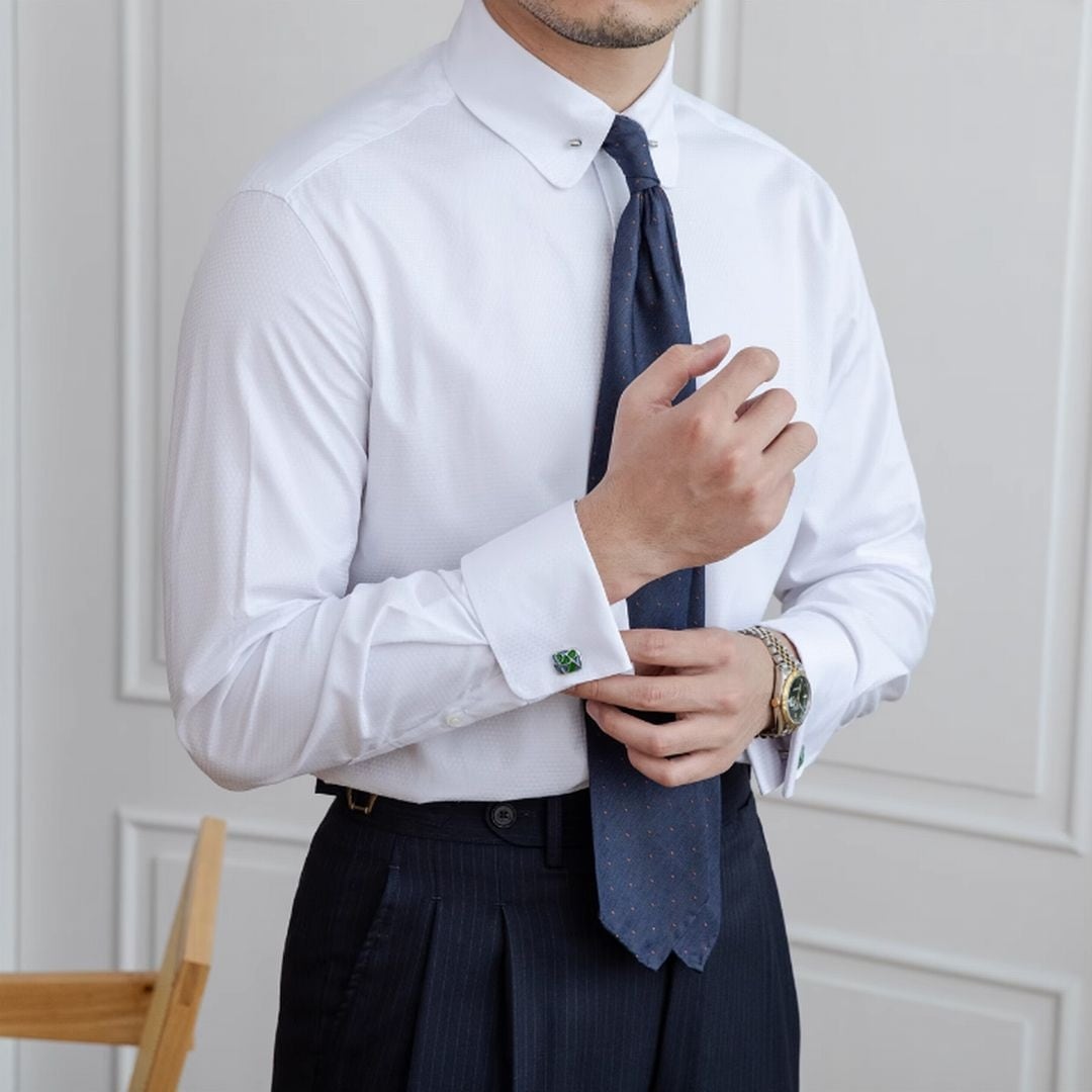 Short Collar Shirt with Cufflinks