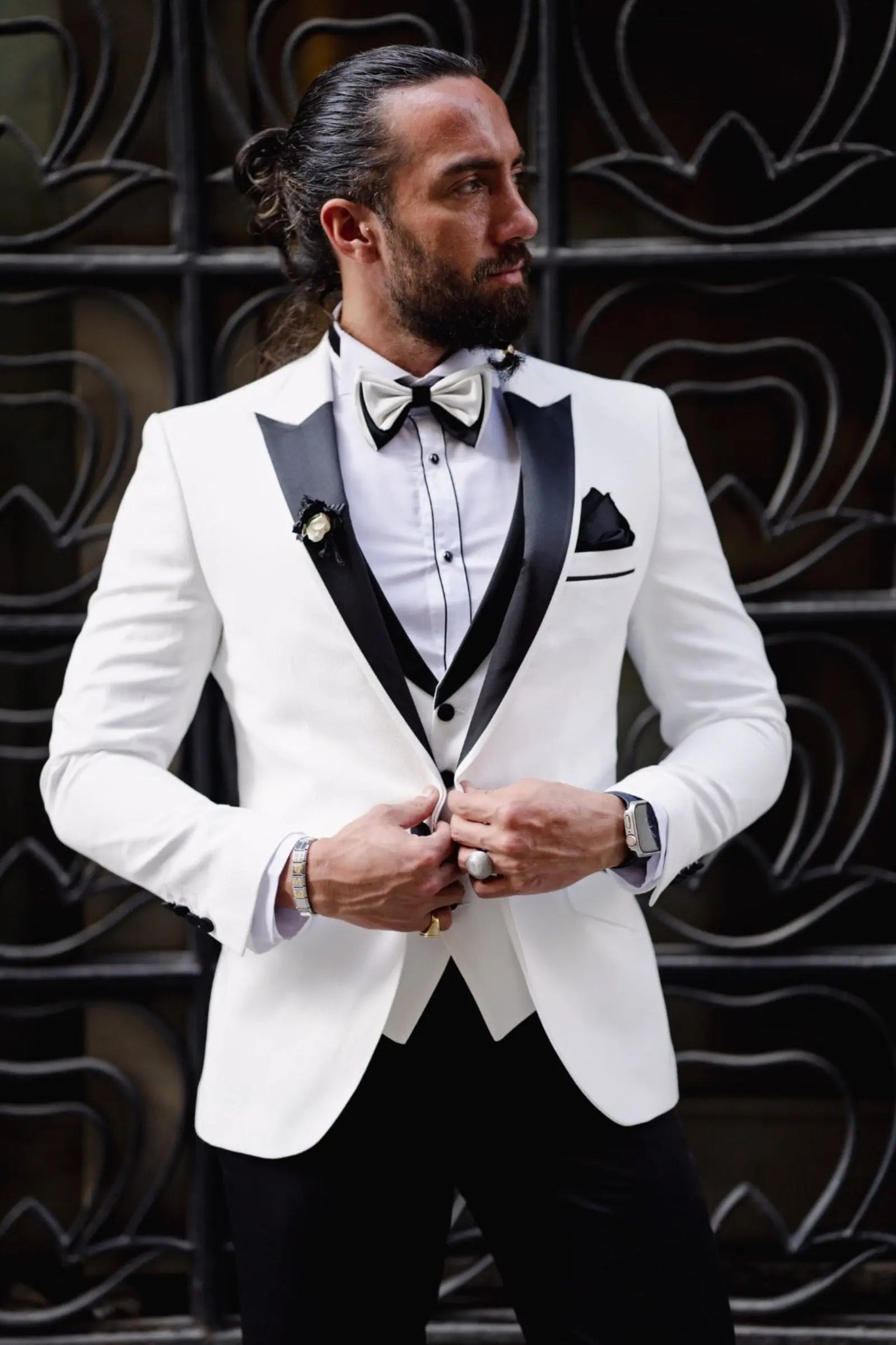 Premium Daniel White Slim Fit Tuxedo for Weddings and Black-Tie Events BRABION Premium Daniel White Slim Fit Tuxedo for Weddings and Black-Tie Events BRABION
