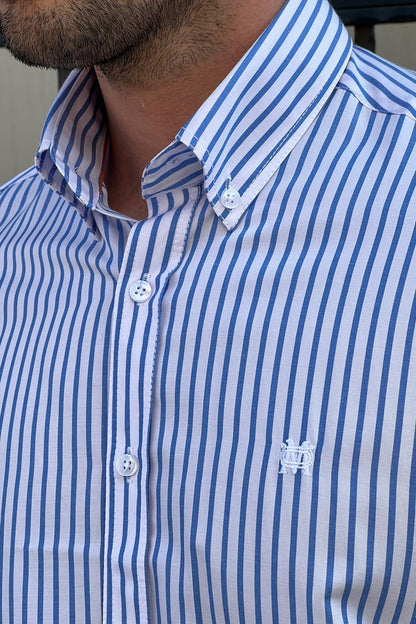 Daniel Striped White and Blue Shirt