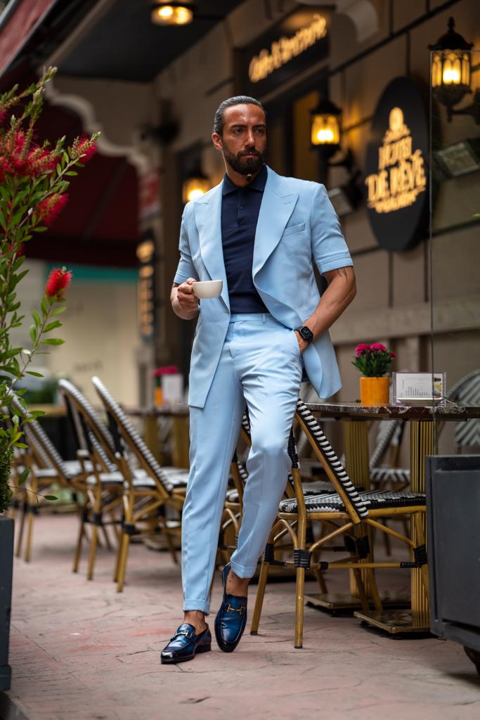 Sky Blue Peaked Lapel Light Blue Suit Men Single Breasted Blazer And Jacket  Set For Casual Wear Coat And Pants Included Style X0814 From  Fashion_official01, $31.46 | DHgate.Com