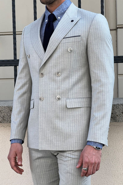 Daniel Double Breasted Gray Wool Suit