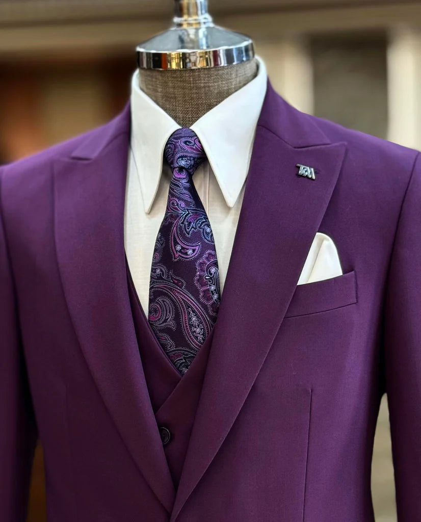 Brabion Abbot Purple Slim Fit Suit