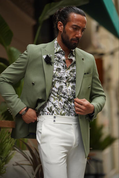 Evo Green Slim Fit Combination Suit