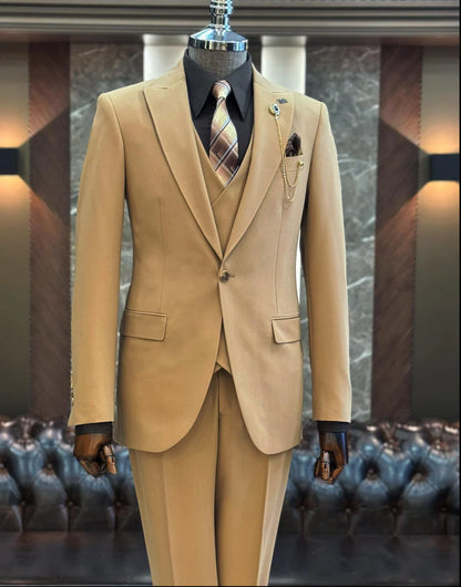 Brabion Abbot Camel Slim Fit Suit